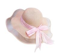 FVCTGHZ Cappello da sole estivo a tesa larga e floscio da donna, berretto da spiaggia, casual, floreale, for le vacanze all'aperto.(Pink)