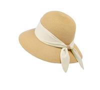 FVCTGHZ Cappello di paglia da donna, estivo, alla moda, da pescatore, da spiaggia, parasole, protezione UV, pieghevole(Beige 1PC)