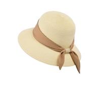 FVCTGHZ Cappello di paglia da donna, estivo, alla moda, da pescatore, da spiaggia, parasole, protezione UV, pieghevole(Khaki 1PC)