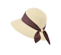 FVCTGHZ Cappello di paglia da donna, estivo, alla moda, da pescatore, da spiaggia, parasole, protezione UV, pieghevole(COFFEE 1pc)