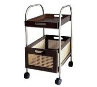 FVCTGHZ Ins salon Movable cart with wheels rackvintage floor style living bedroom holding stroller trolley cart(Color1)