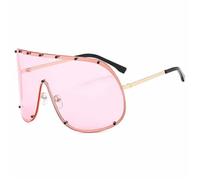 FVCTGHZ Occhiali da sole da donna, da uomo, tendenze, steampunk, hip hop, Y2K, for esterni, viaggi(Black Gray)