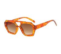 FVCTGHZ Occhiali da sole irregolari a doppio raggio. Celebrità in stile europeo e americano dalla personalità unica(Doubleteawithflowers)