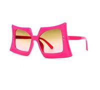FVCTGHZ Occhiali da sole quadrati oversize da donna, montatura grande, di lusso, di marca, alla moda, con scudo color caramella.(Color8)