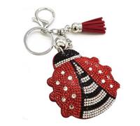 FVCTGHZ Portachiavi Portachiavi con ciondolo coccinella con strass for unisex con decorazione for borse portachiavi for auto con nappa (rosso)