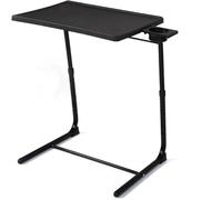 FVCTGHZ Vassoio TV regolabile - Set di 2 vassoi TV, vassoio TV for mangiare a letto e sul divano, comodo tavolo pieghevole(Black-1pcs)
