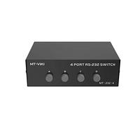 FVDPWYE Serial Switch Box RS232 Serial Switcher DB9 Pin Serial Manual Data Switcher 4 Port 232 Switch Box con Struttura E Pulsante Adatto per