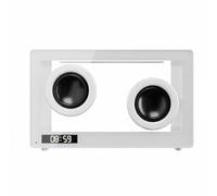 FVDPWYE Sveglia Digitale con Cassa Bluetooth Incorporata Schermo a LED Illuminato Luci Atmosferiche Decorative Lettore Scheda Design Moderno Adatta per Camera Ufficio Zona Lettura, Bianco