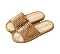 FVDZRFIE Ciabatte gomma donna Pantofole estive in rattan for donna/uomo - Sandali for coppia traspiranti, scivoli interni antiscivolo con suola morbida for la casa/spiaggia(Color1,36-37)