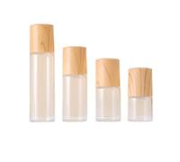 FVDZRFIE Roll On 20X 50X Flaconi a rullo di olio essenziale in vetro 1 ml 2 ml 3 ml 5 ml Ambra trasparente Roll on fiala Effetto legno Coperchio