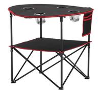 FVDZRFIE Tavolo Rotondo Pieghevole Tavolo Da Campeggio Portatile Pieghevole, Rotondo Da Picnic All'aperto Con 4 Portabicchieri