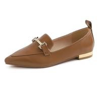 Fversole Women's Loafer Flat Pointed,Mocassino da Donna a Punta Piatta alla Moda Slip On Comode Scarpe da Ufficio per la Guida Cammello 42 EU