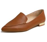 Fversole Women's Loafer Flat Pointed,Mocassino da Donna a Punta Piatta alla Moda Slip On Comode Scarpe da Ufficio per la Guida Cammello 41 EU