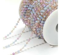 FVFIJH 1 metro di perline colorate da 3,0 mm, di C di vetro, perline di C, per collane, accessori per la creazione di gioielli, componenti artigianali fai da te-80 CO4