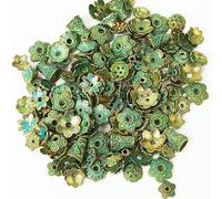 FVFIJH Informazioni su Stile misto 150 pezzi di tappi per perline terminali in oro verde antico per la creazione di gioielli da 4-15 mm per donne, collane, bracciali, accessori fai da te-default