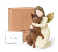 FVFVAHO Statua dell'amicizia con pastore tedesco, regalo commemorativo per gli amanti dei cani, regalo commemorativo per la perdita di animali domestici, regalo commemorativo per la perdita di animali