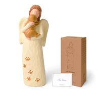 FVFVAHO Statua di Angelo Custode del Cane, Decorazioni di Angioletto, Sculture di Collezione di Resina Disegnate a Mano, Regali Commemorativi per Cani, Regali di Condoglianze per la Perdita di Cane