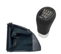 FVGOKMNA Pomello cambio Compatibile Con Per Serie 1 Per E81 E82 E87 E88 2003 2004 2005 2006 2007 2008 2009 2010 2011 2012 2013 Pomello Del Cambio Ghetta Boot Cover Collare(5 Speed 2pcs)