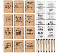 Fvntuey Set di 12 quaderni motivazionali per i dipendenti, idea regalo di ringraziamento, per squadra, volontari, infermiere, colleghi, insegnanti, trousse per cosmetici, blocco note con scatola