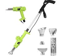 FVPJUXSG Bruciatore Elettrico Erbacce 3 in 1, diserbante Termico da 2000 W e Pistola ad Aria Calda, 1202 ℉ Max, 5 ugelli Erba da Giardino, accensione Barbecue, scioglighiaccio(Green)