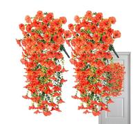 FVPKYUR 2 petunie artificiali, petunie, fiori artificiali, da appendere, petunie, fiori artificiali, esterni, petunie, piante artificiali da appendere, per vaso, giardino, terrazza, sentieri