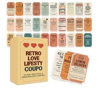 FVPKYUR Buoni D Amore,24 Coupon Amorosi Per Lei - Set Di Carte Voucher Romantico Per Partner - Coppie San