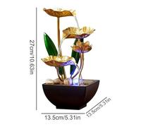 FVPKYUR Fontana da Scrivania - Luce LED Calmante Per Il Rilassamento Zen,Con Suoni Rilassanti Fontana d'Acqua da Tavolo per Interni - Per Centrotavola In Soggiorno Camera Da Ufficio Hotel E Acquario