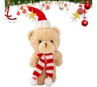FVPKYUR Ornamenti 'orso di Natale, di Natale, Orso bianco marrone peluche natalizio, Forniture per feste per decorazioni per la casa in morbido peluche da 6,3 pollici per il compleanno del festival di