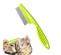 FVPKYUR Pettine pulci per cani con manico antiscivolo - Pettine per pulci per animali domestici, aiuta a prevenire e rilevare le pulci negli animali domestici