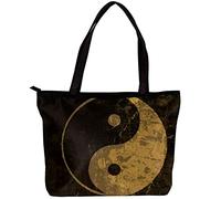 FVQL Borsa a tracolla in tela da donna, borsa per la spesa riutilizzabile, borsa per la spesa vintage TaiChi Yin Yang, Colorful696, 11.8x4.1x15.4in/30x10.5x39cm