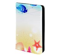 FVQL Custodia per passaporto da viaggio, 10,2 x 14,9 cm, motivo: stelle marine, conchiglie e pesci, Multicolor5676, 10x14cm/4x5.5 in