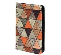 FVQL Custodia per passaporto da viaggio, 10 x 14 cm, in ecopelle, motivo floreale a triangolo, Multicolore 3590, 10x14cm/4x5.5 in