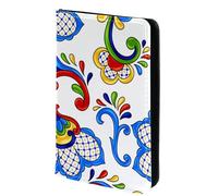 FVQL Custodia per passaporto da viaggio, 10 x 14 cm, in ecopelle, motivo floreale astratto, Multicolore 2850, 10x14cm/4x5.5 in