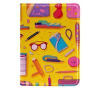 FVQL Custodia per passaporto da viaggio, 10 x 14 cm, in ecopelle, senza cuciture, con cartoni animati colorati, Multicolore 3552, 10x14cm/4x5.5 in