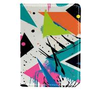 FVQL Custodia per passaporto da viaggio, 10 x 14 cm, motivo geometrico astratto colorato senza cuciture, Multicolor5405, 10x14cm/4x5.5 in