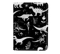 FVQL Custodia per passaporto da viaggio, 11,4 x 16,5 cm, in ecopelle, motivo dinosauri in stile cartone animato, senza cuciture, Color5302, 11.5x16.5cm/4.5x6.5 in