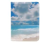 FVQL Custodia per passaporto da viaggio, 11,4 x 16,5 cm, in ecopelle, motivo onde marine, Color5549, 11.5x16.5cm/4.5x6.5 in