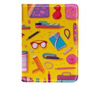 FVQL Custodia per passaporto da viaggio, 11,4 x 16,5 cm, in ecopelle, senza cuciture, con cartoni animati colorati, Color5210, 11.5x16.5cm/4.5x6.5 in