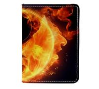 FVQL Custodia per passaporto da viaggio, 11,4 x 16,5 cm, motivo arte fuoco acqua yin yang, Colore3147, 11.5x16.5cm/4.5x6.5 in