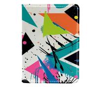 FVQL Custodia per passaporto da viaggio, 11,4 x 16,5 cm, motivo geometrico astratto colorato senza cuciture, Colore3297, 11.5x16.5cm/4.5x6.5 in