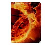 FVQL Custodia per passaporto da viaggio, 11,4 x 16,5 cm, motivo pallacanestro con fuoco astratto, Color3404, 11.5x16.5cm/4.5x6.5 in