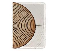 FVQL Custodia per passaporto da viaggio in ecopelle, 11,4 x 16,5 cm, anelli annuali di crescita del legno, Color1064, 11.5x16.5cm/4.5x6.5 in