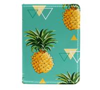 FVQL Custodia per passaporto da viaggio, in ecopelle, con ananas e triangolo, Colore 507, 11.5x16.5cm/4.5x6.5 in