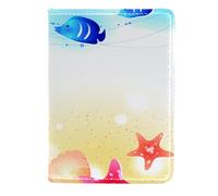 FVQL Custodia per passaporto da viaggio, in ecopelle, con conchiglie e pesci marini, Colore3215, 11.5x16.5cm/4.5x6.5 in