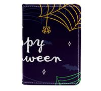FVQL Custodia per passaporto da viaggio in ecopelle, Happy Halloween, Color1232, 11.5x16.5cm/4.5x6.5 in