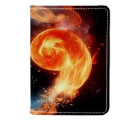 FVQL Custodia per passaporto da viaggio per donne e uomini, 11,4 x 16,5 cm, motivo astratto con fuoco d'acqua yin yang, Color3897, 11.5x16.5cm/4.5x6.5 in