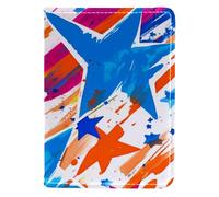 FVQL Custodia per passaporto in finta pelle, 10 x 14 cm, per viaggi, motivo geometrico a stelle senza cuciture, Multicolore1192, 10x14cm/4x5.5 in