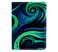 FVQL Custodia per passaporto per donne e uomini, 10 x 14 cm, motivo onde marine astratte, Multicolore 2814, 10x14cm/4x5.5 in