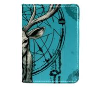 FVQL Custodia per passaporto per donne e uomini, accessori da viaggio, 11,4 x 16,5 cm, acchiappasogni e cervi, Colore438, 11.5x16.5cm/4.5x6.5 in