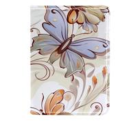 FVQL Custodia per passaporto per donne e uomini, accessori da viaggio, 11,4 x 16,5 cm, farfalle astratte e fiori, Colore 751, 11.5x16.5cm/4.5x6.5 in